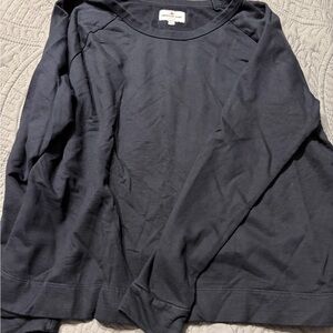 American Giant Women's Long-Sleeve Crewneck Sweatshirt in Black